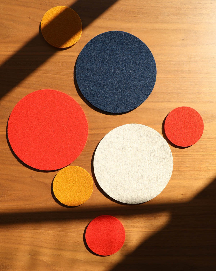 Merino Wool Felt Trivets, Round - Assorted Colors