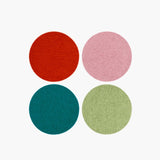 Merino Wool Felt Multi-Color Coasters Set of 4, Round