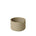 Beige ceramic pot with notch cutout on a white background