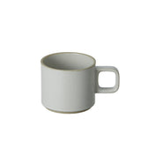 Hasami Porcelain 11 oz. Mug in the Gloss Grey Color depicted against a white background.