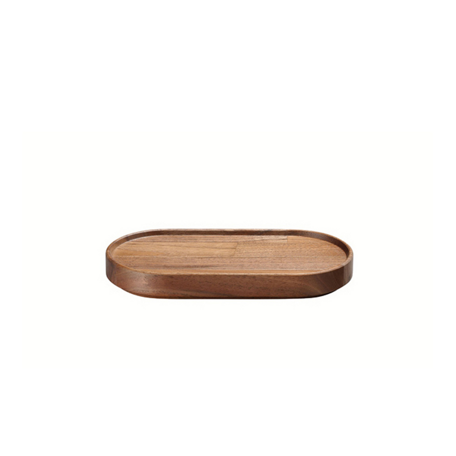 Hasami Porcelain Small Oval Wood Tray, Walnut