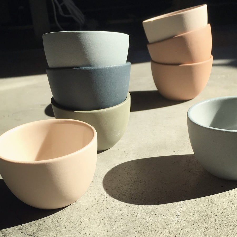 Tinted Ceramic Thimble Cups - Acacia