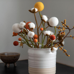 white and yellow felt flower bouquet