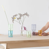 Stacking Glass Vase, Grey + Orange