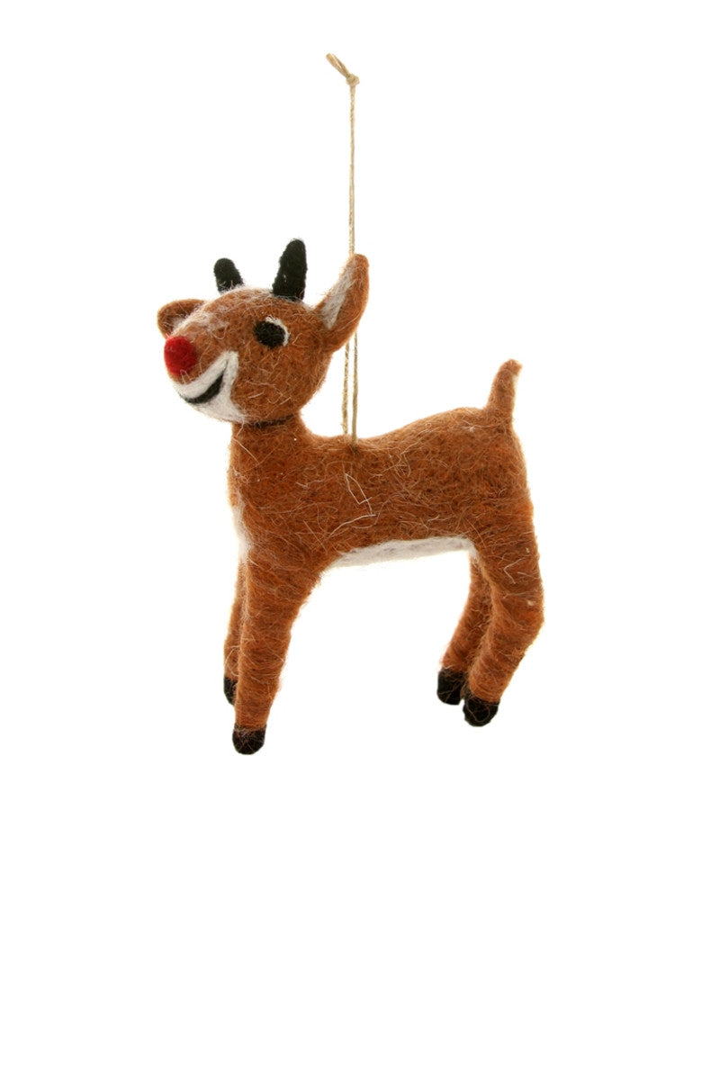 Rudolph the Red-Nosed Reindeer Felted Ornaments, Assorted