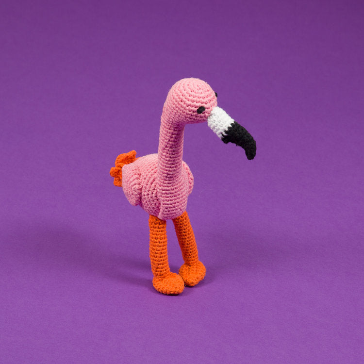 Crocheted Cotton Flamingo Toy