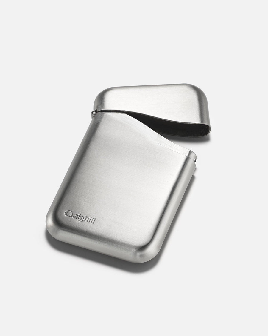 Summit Card Case, Brushed Stainless Steel