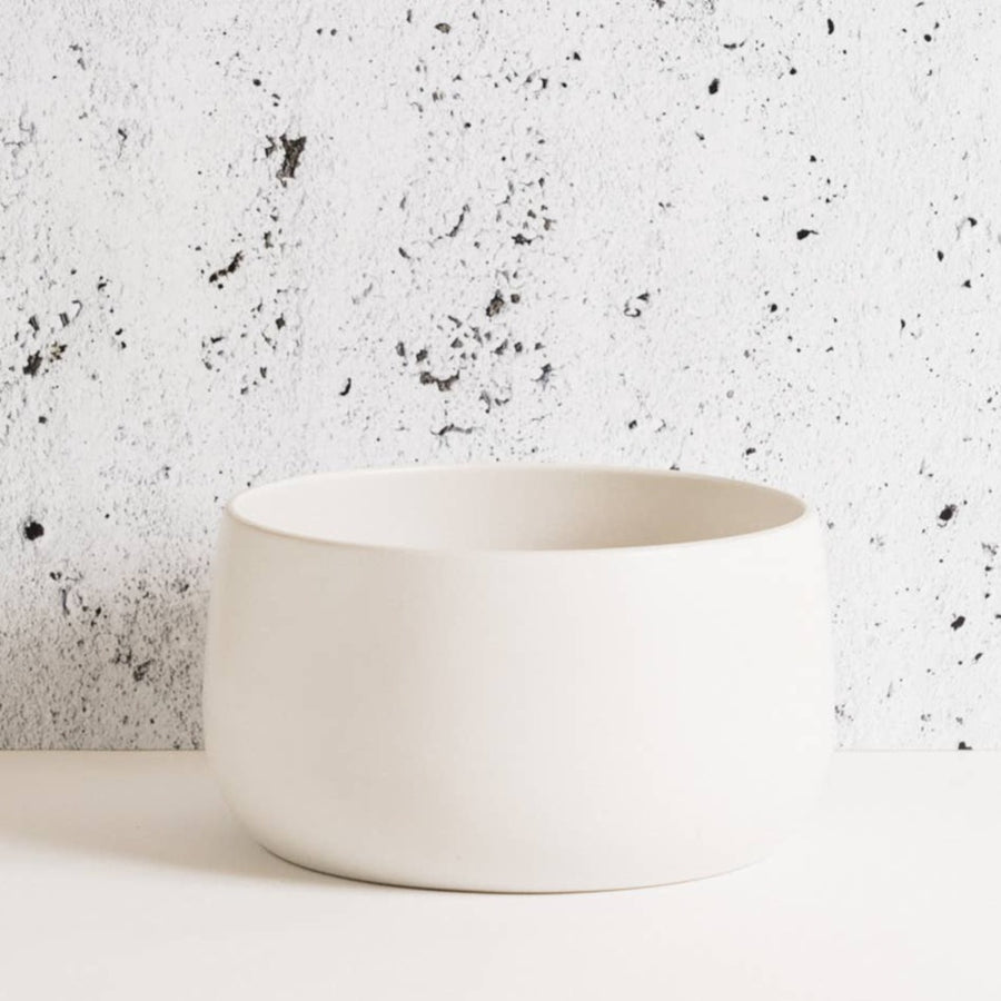 gharyan large stoneware serving bowl in matte white