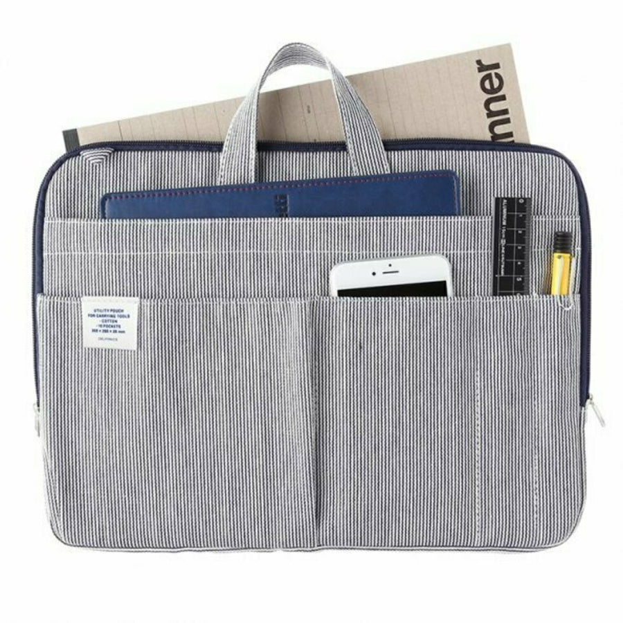 Delfonics A4 Laptop Case / Bag, Hickory Stripe