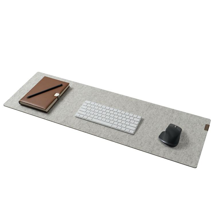Felt and Cork Desk Mat, Light Grey