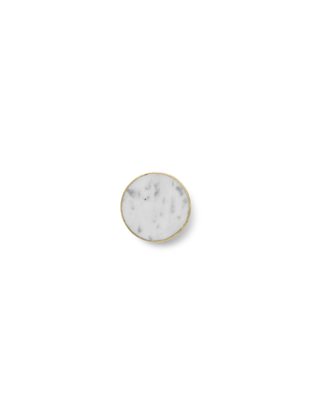 Ferm Living Brass and Marble Large Hook - white marble  inset into brass round hook - Acacia