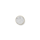 Ferm Living Brass and Marble Large Hook - white marble  inset into brass round hook - Acacia