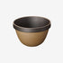 Hasami porcelain deep round bowl in black and brown, featuring a modern design and tactile feel.