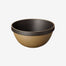 Large Hasami Porcelain deep round bowl in black and clay, showcasing modern design and traditional Japanese craftsmanship.