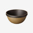 Large Hasami Porcelain deep round bowl in black and clay, showcasing modern design and traditional Japanese craftsmanship.