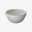 Hasami porcelain large deep round bowl in gloss grey with smooth curves and subtle gold rim.