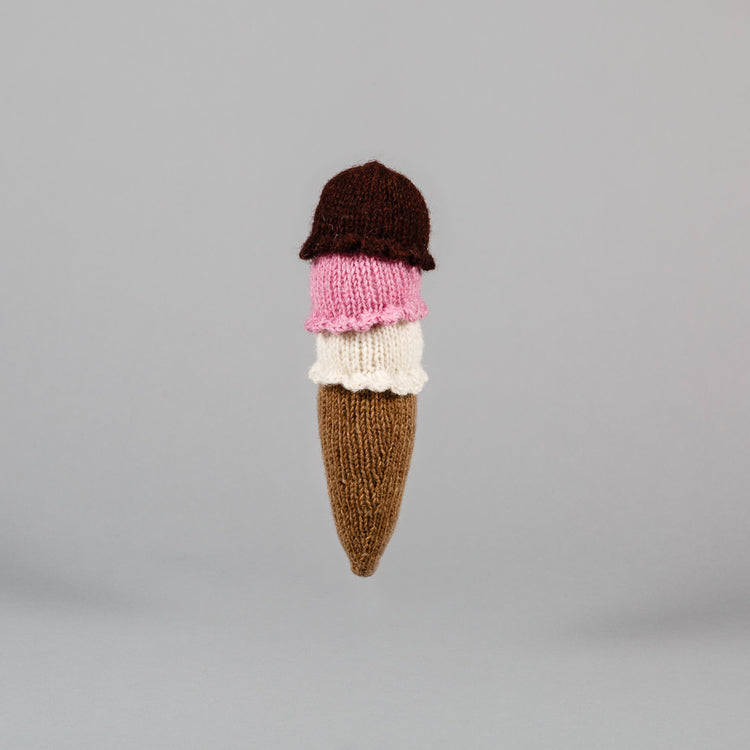 Handknit Ice Cream Cone - Acacia