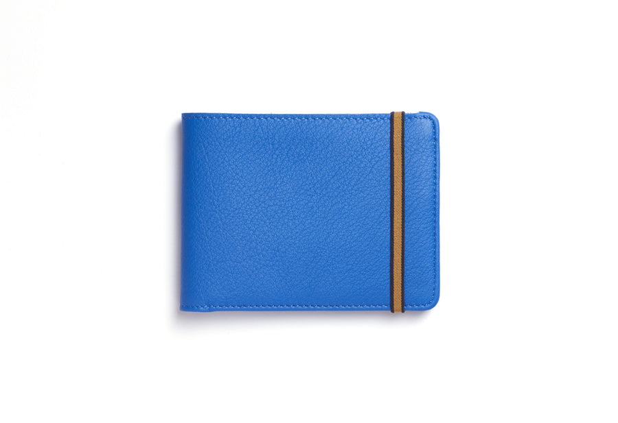 Carré Royal Leather Minimalist Wallet, Light Blue
