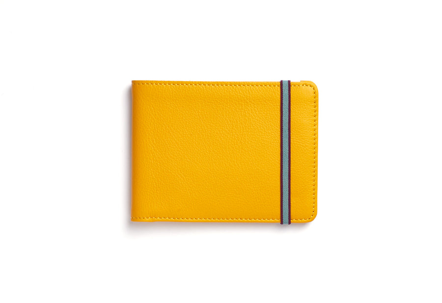 Carré Royal Leather Minimalist Wallet, Yellow