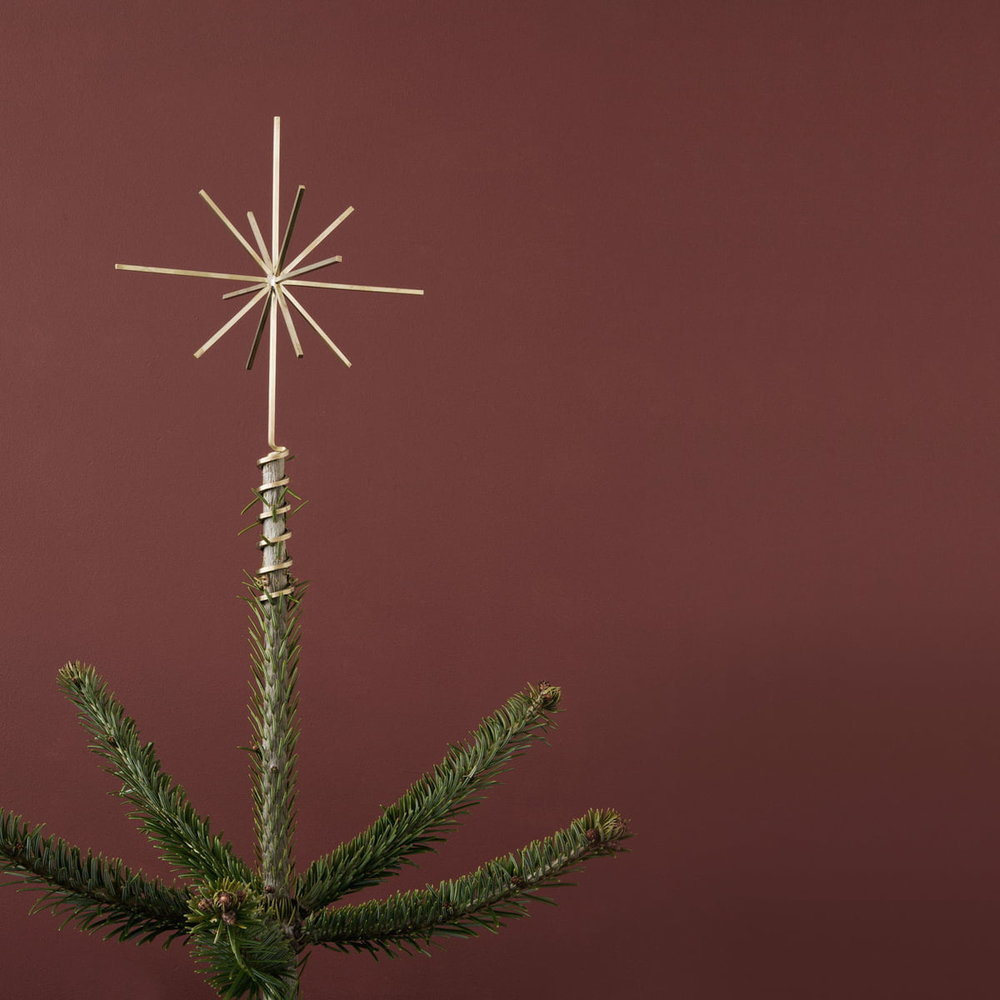 Brass Christmas Tree Star - Acacia